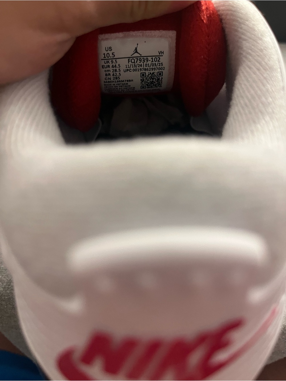 Nike Air Jordan 4 RM White Varsity Fire Red Black Men Shoe Size 10.5 FQ7939-102 - Picture 10 of 12